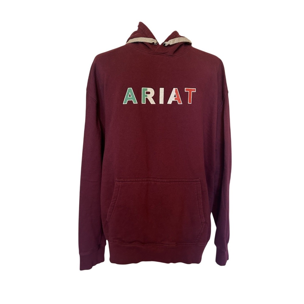 Ariat Men's Burgundy Hoodie Sweatshirt Size XL
